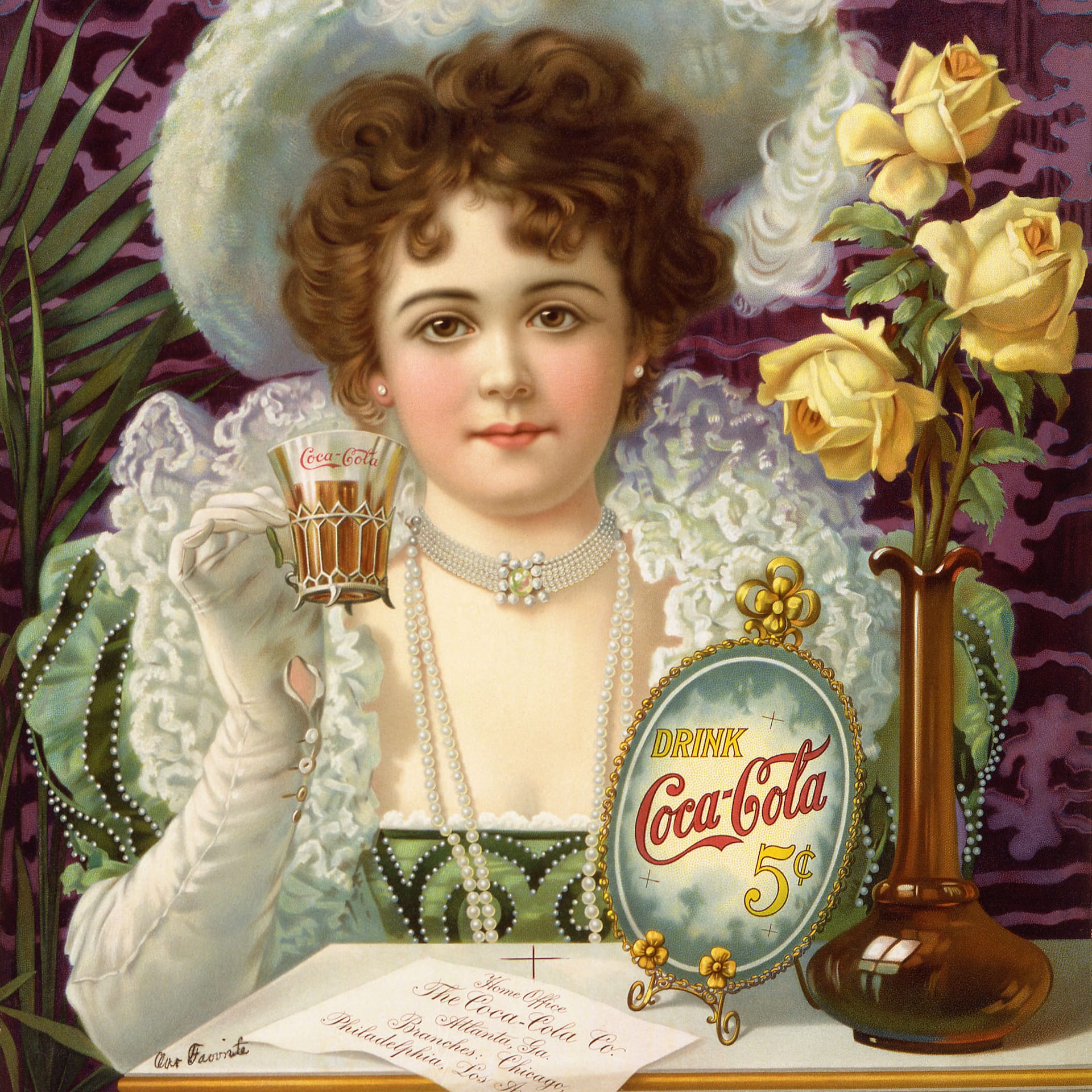 Tackle Today: Stock of the Week: Coke (illustration: "Drink Coca-Cola 5¢", an 1890s advertising poster)