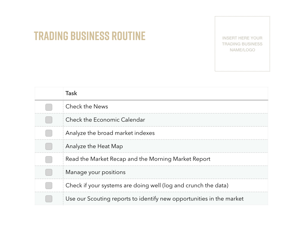 Chart of the Day: Trading Business Routine Suggestion