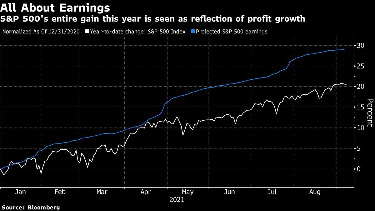 Corporate earnings are seen as the "full driving force" for the S&P 500 index this year.
